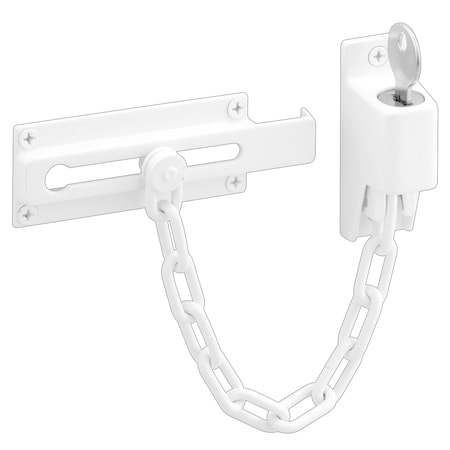 Prime-Line Steel, White, Keyed Chain Door Guard (Single Pack) U 9872